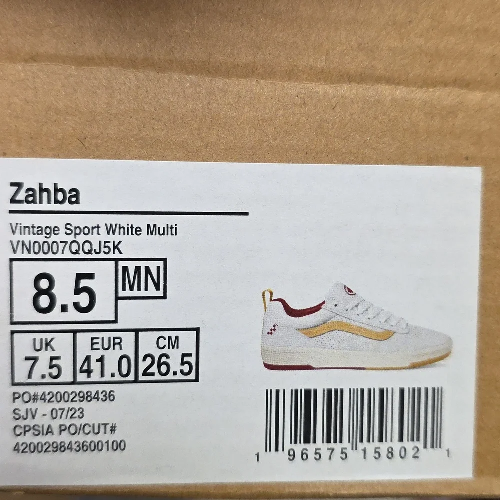 Vans Zahba White VR3 ComfyCush Vintage Sport Style Men's 8.5 Women's 10